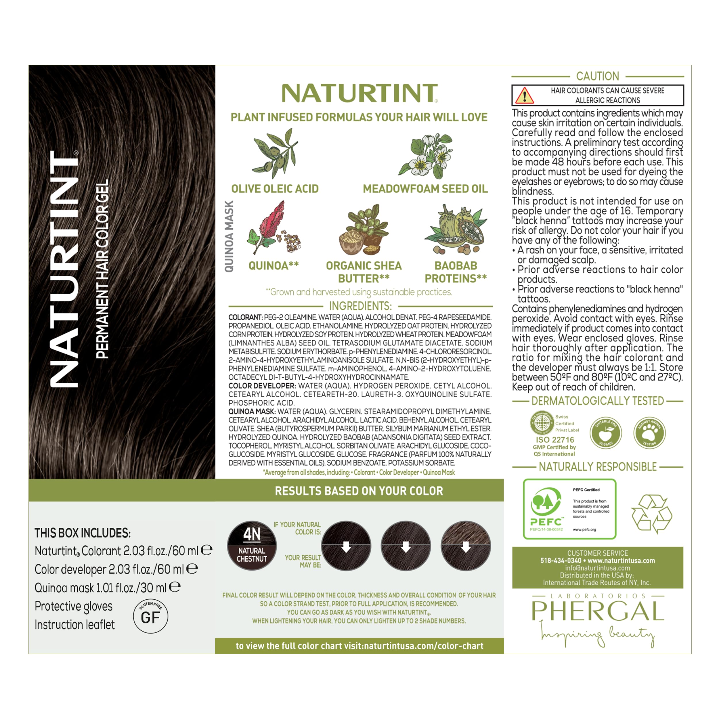 Naturtint 4N Chestnut: color de larga durabilidad sin perder brillo.