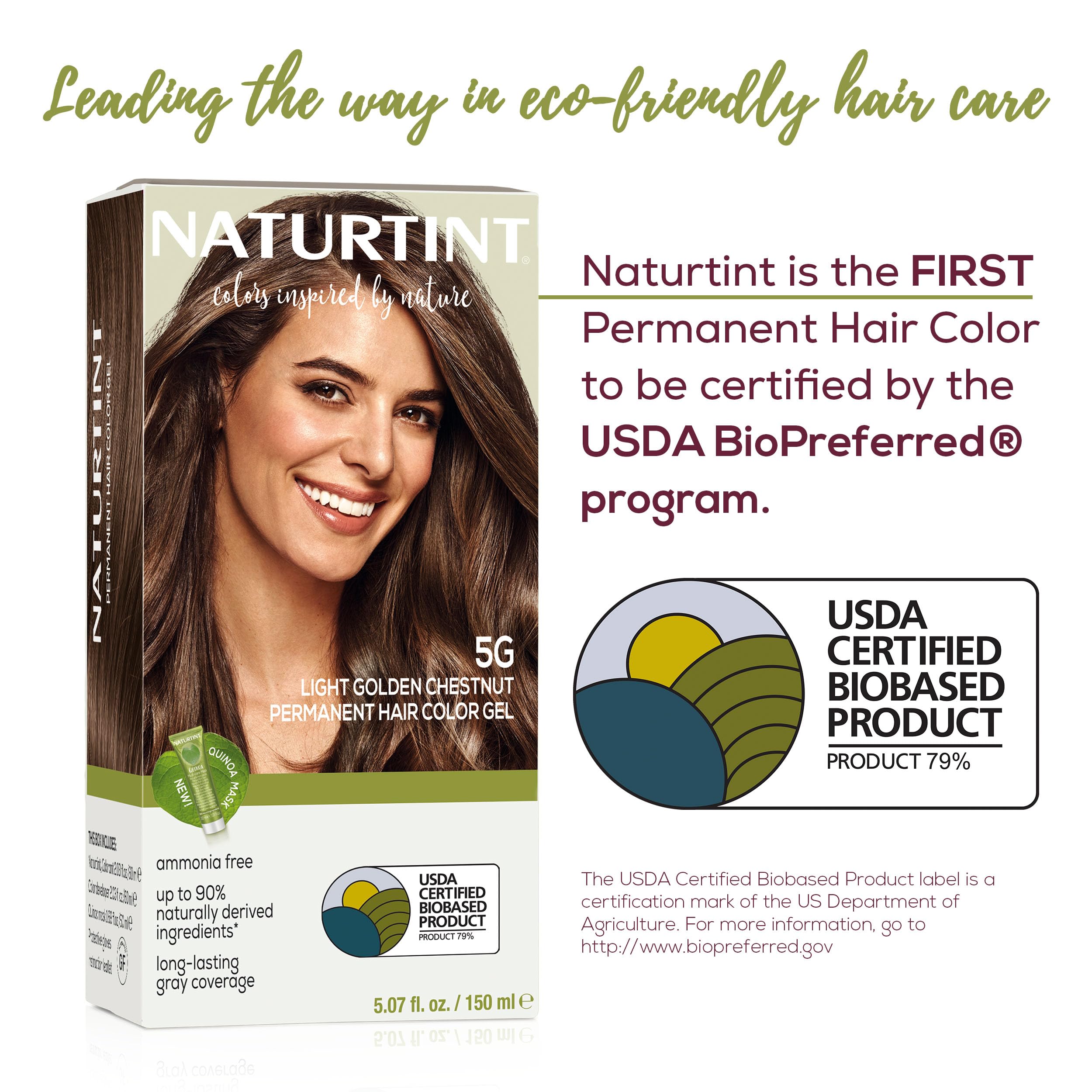 Naturtint 5G luz castaño dorado, aplicación en cabello: resultado limpio y fácil.
