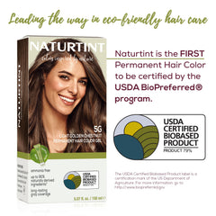 Naturtint 5G luz castaño dorado, aplicación en cabello: resultado limpio y fácil.