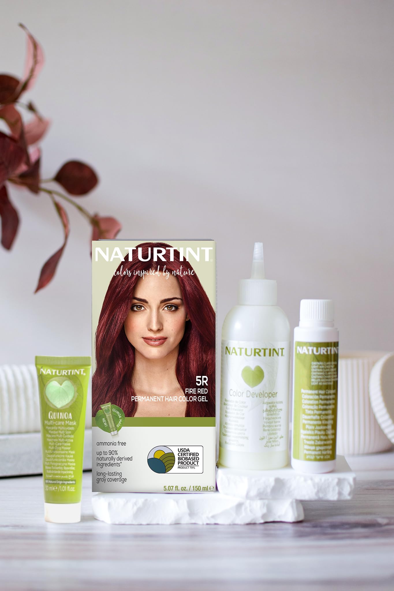 Naturtint 5R Rojo Fuego, prueba de mechón para verificar resultado.