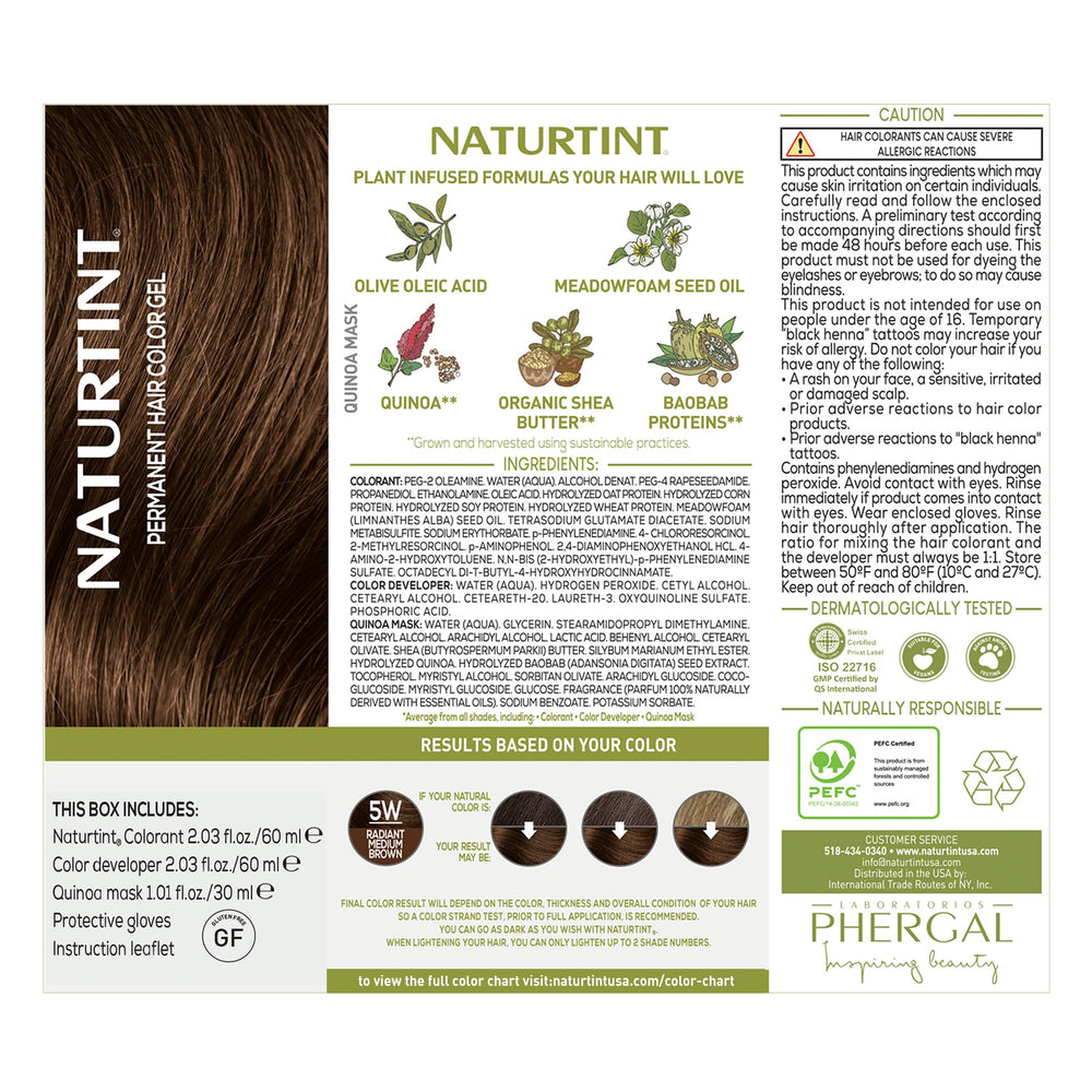 Naturtint 5W Radiant Medio Castaño: etiqueta vegana y Cruelty-Free