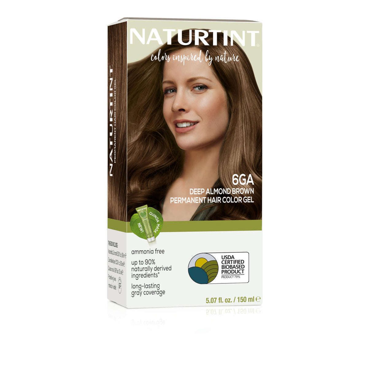 Naturtint 6GA Marrón Almendra Profundo en embalaje, color natural y duradero.
