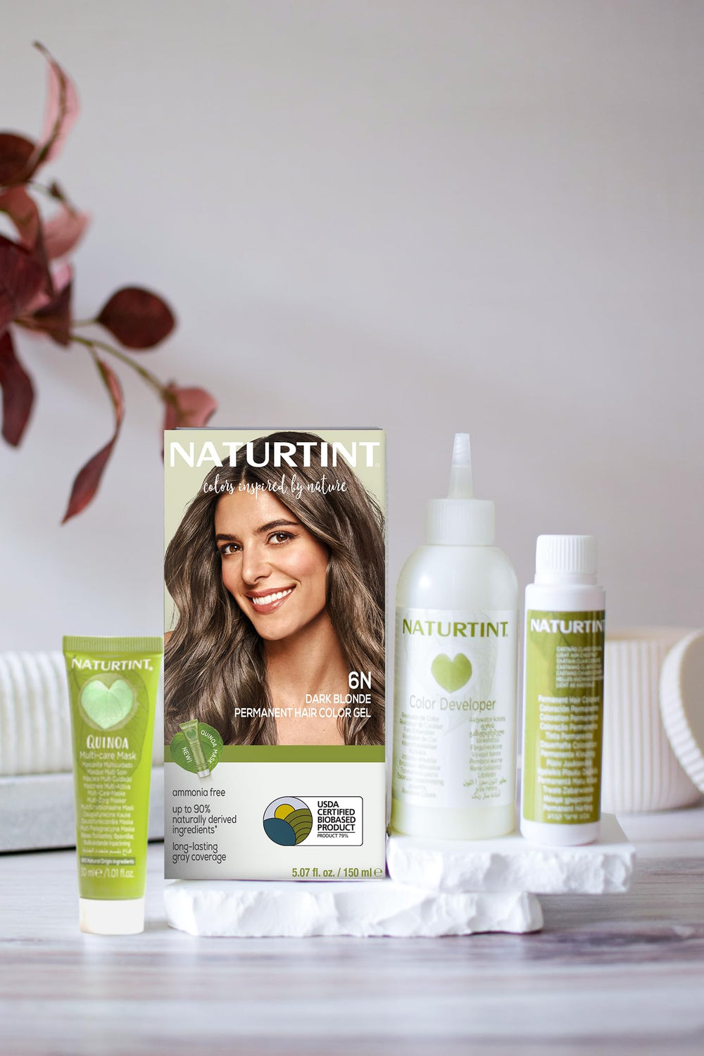 Naturtint 6N cobertura de canas al 100%, resultado natural.