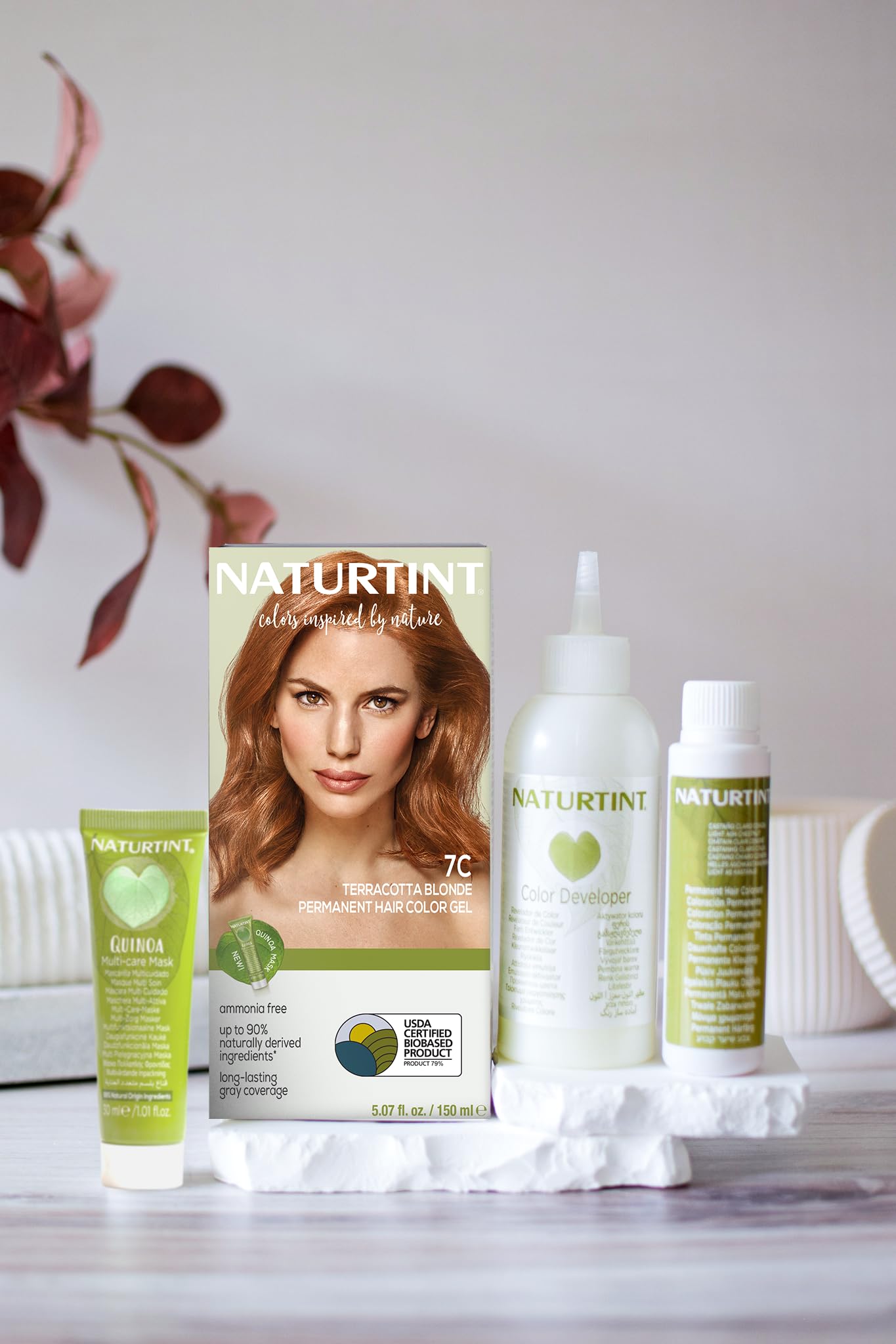 Naturtint 7C Terracotta Blonde con ingredientes vegetales para cabello más sano