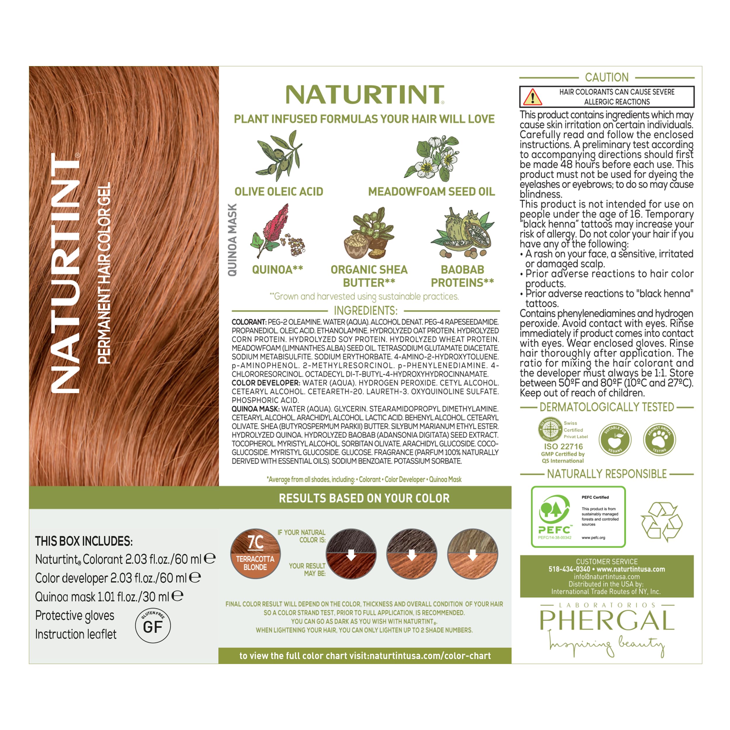 Naturtint 7C Terracotta Blonde aporta nutrición suave durante el color