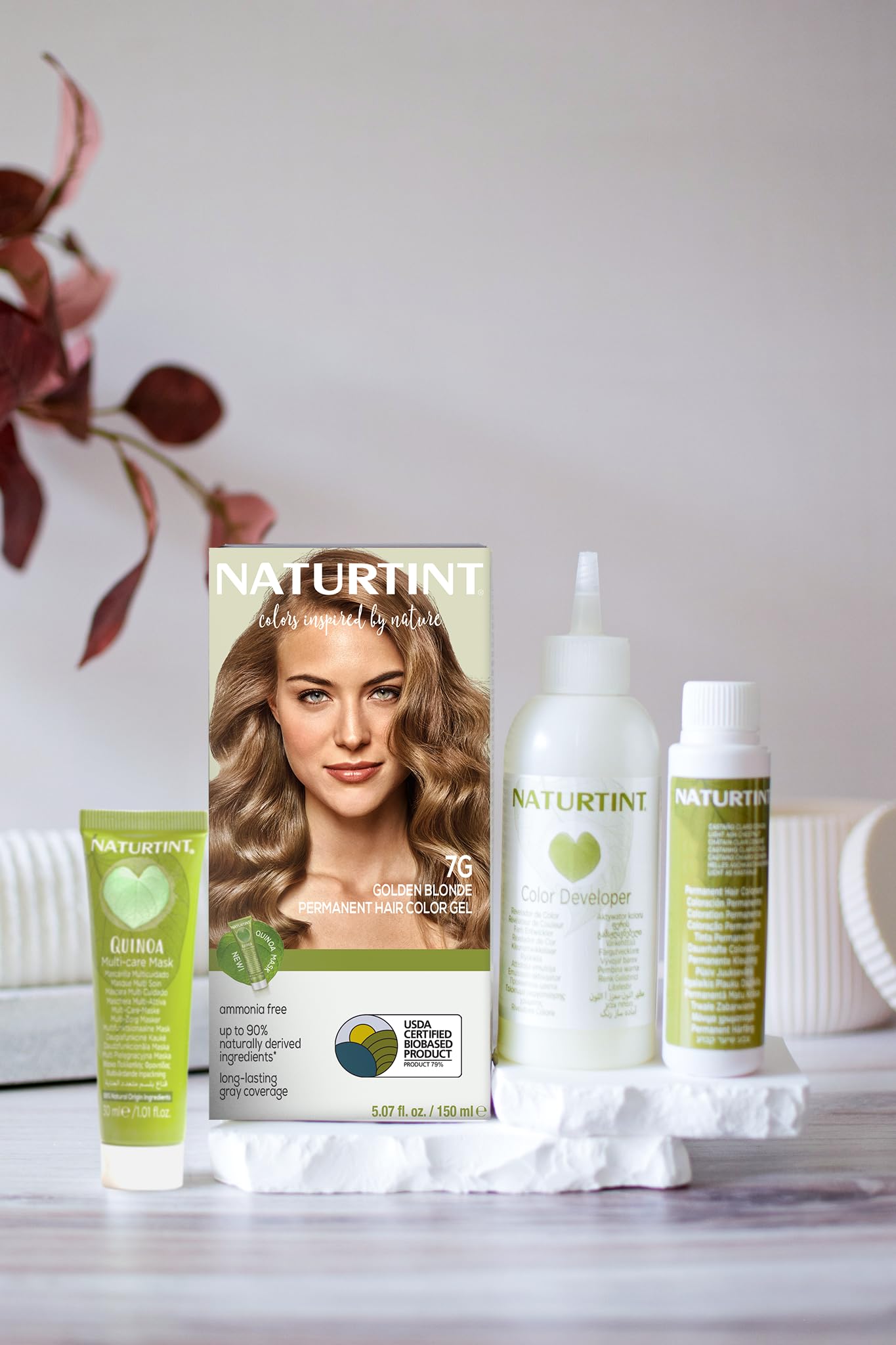 Naturtint 7G rubio-dorado, envase libre de crueldad y vegano.