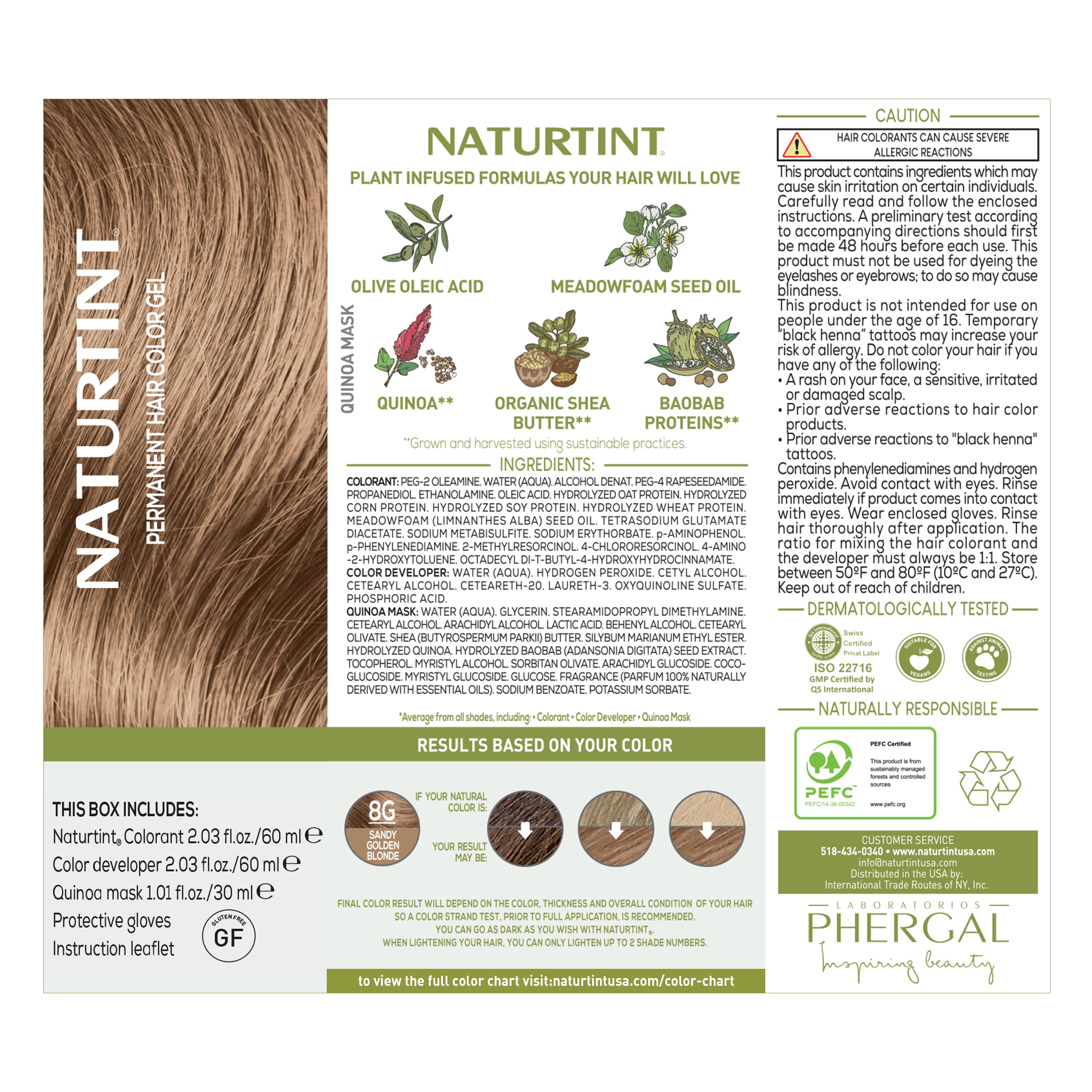 Naturtint 8G Arena Dorado Rubio: resultado visible con brillo duradero.
