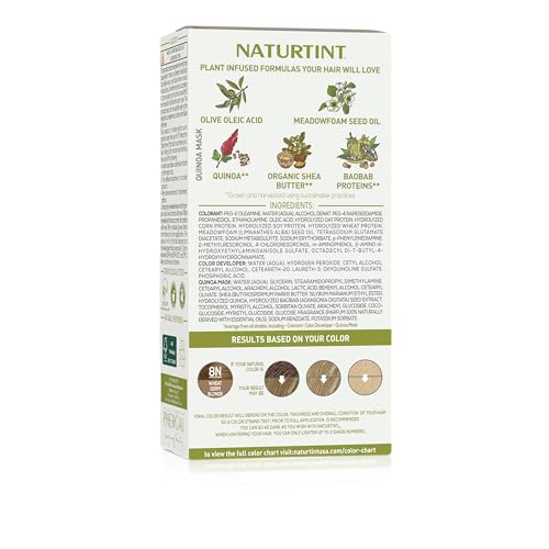 Aplicación casera de Naturtint 8N para color duradero y cómodo.