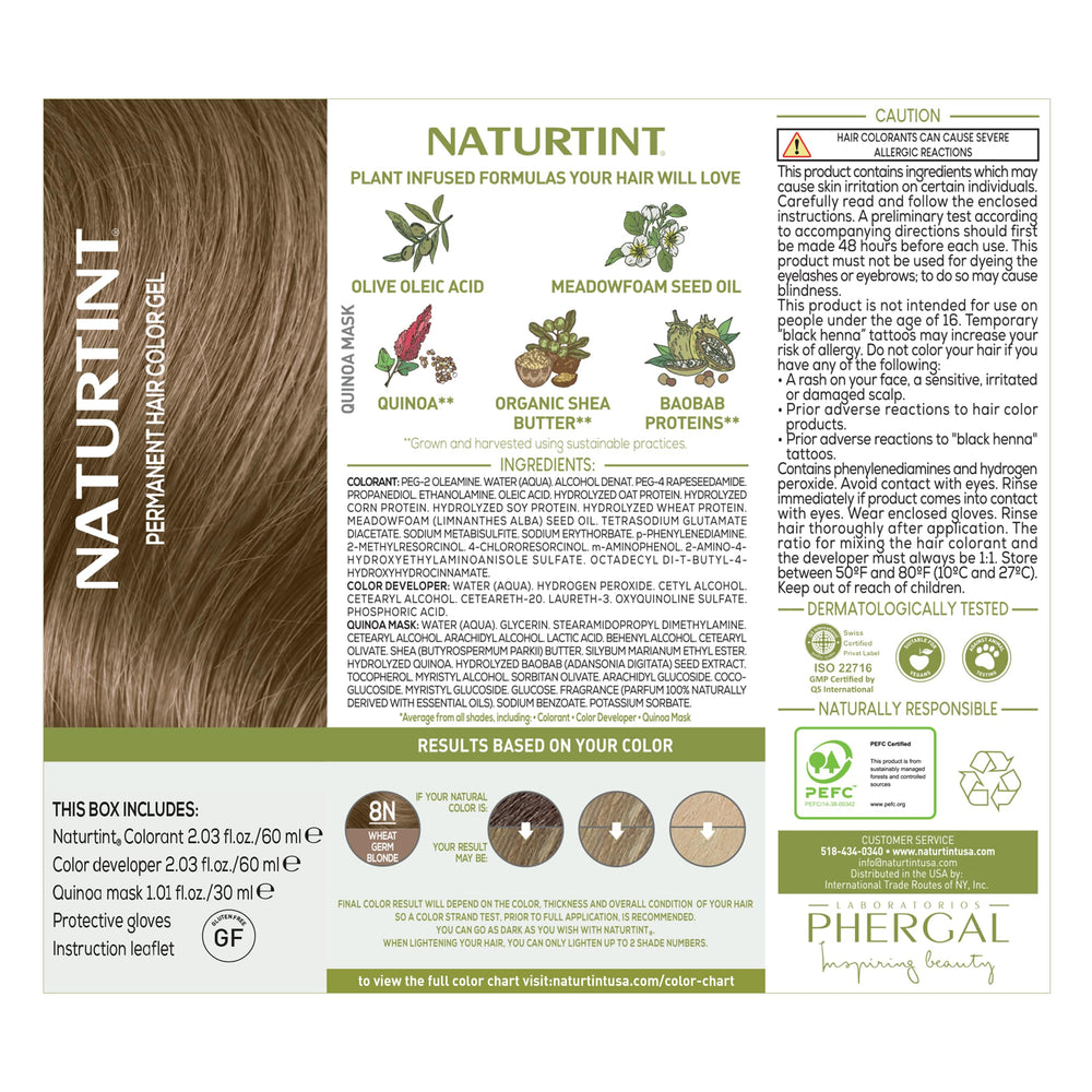 Cobertura de canas de Naturtint 8N, posible hasta 100%.