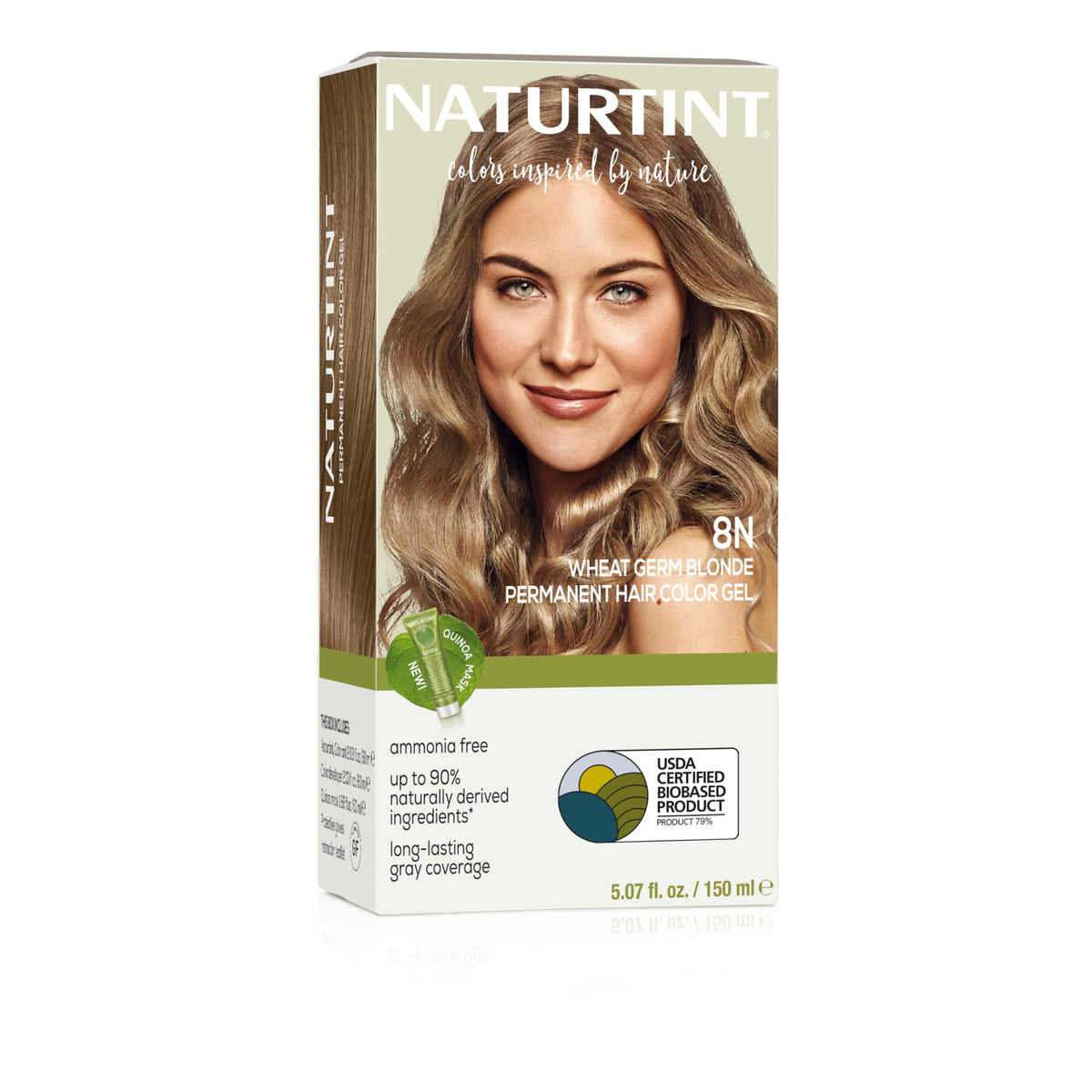 Naturtint 8N Rubio germen de trigo: botella de tinte para color natural y suave.