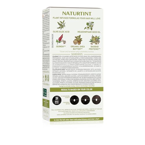 Naturtint 1N Negro Ébano: aplicación fácil en casa para color uniforme.
