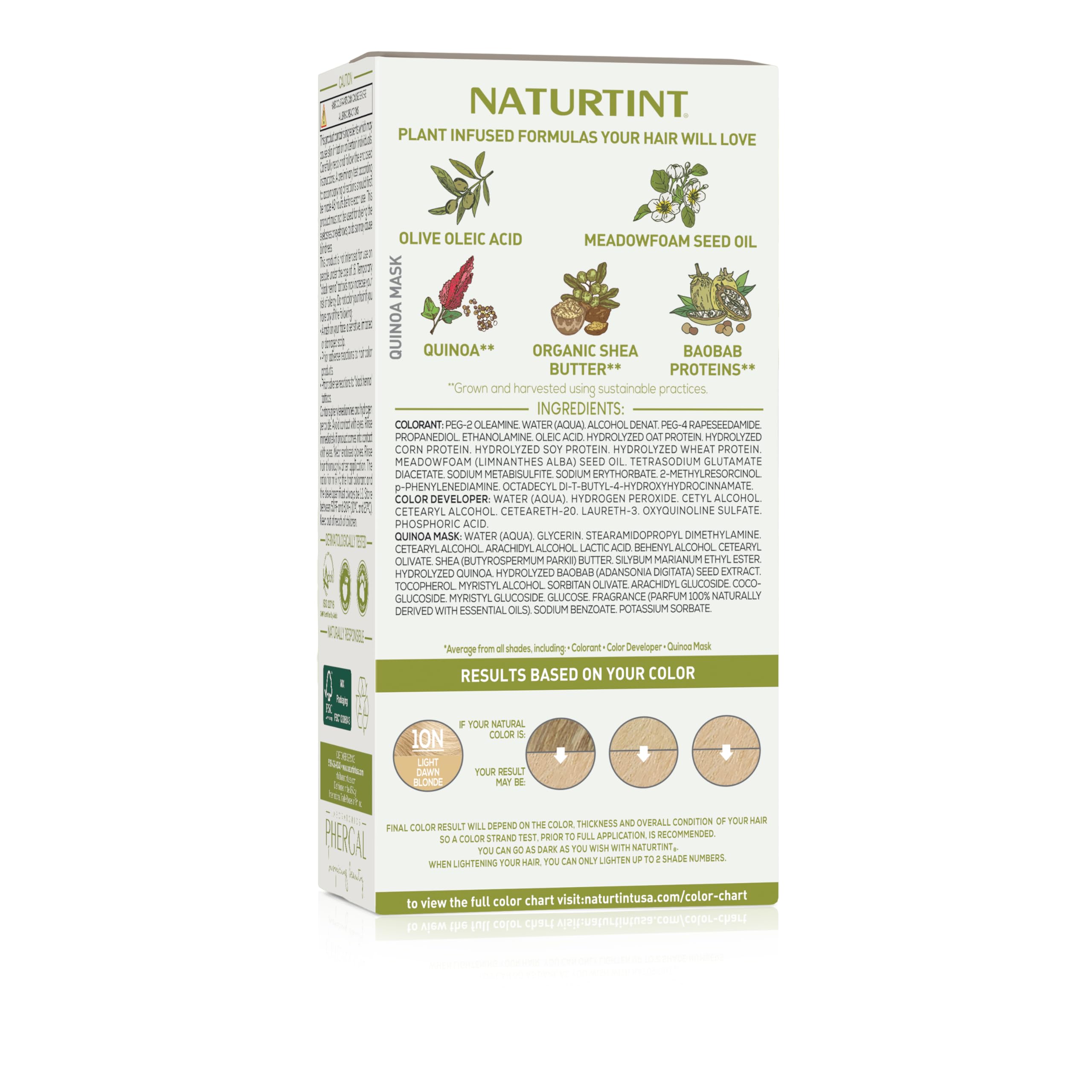 Naturtint ingredientes basados en plantas para cabello visiblemente saludable.
