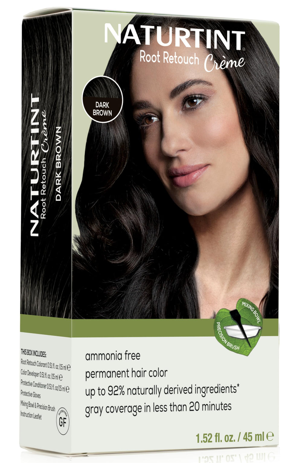 Naturtint: raíces retocadas con crema marrón oscuro para un acabado natural.