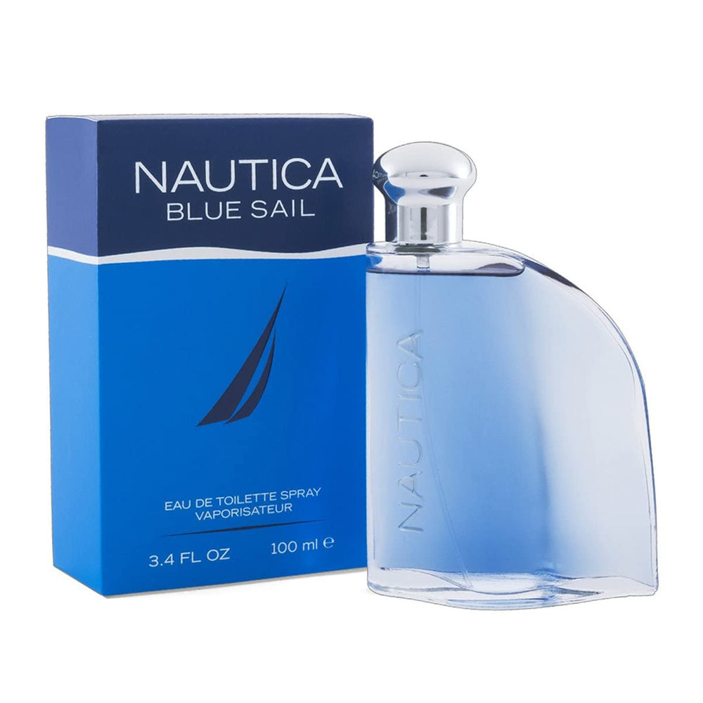 Nautica Blue Sail, botella frontal, aroma fresco para uso diario y días de verano.
