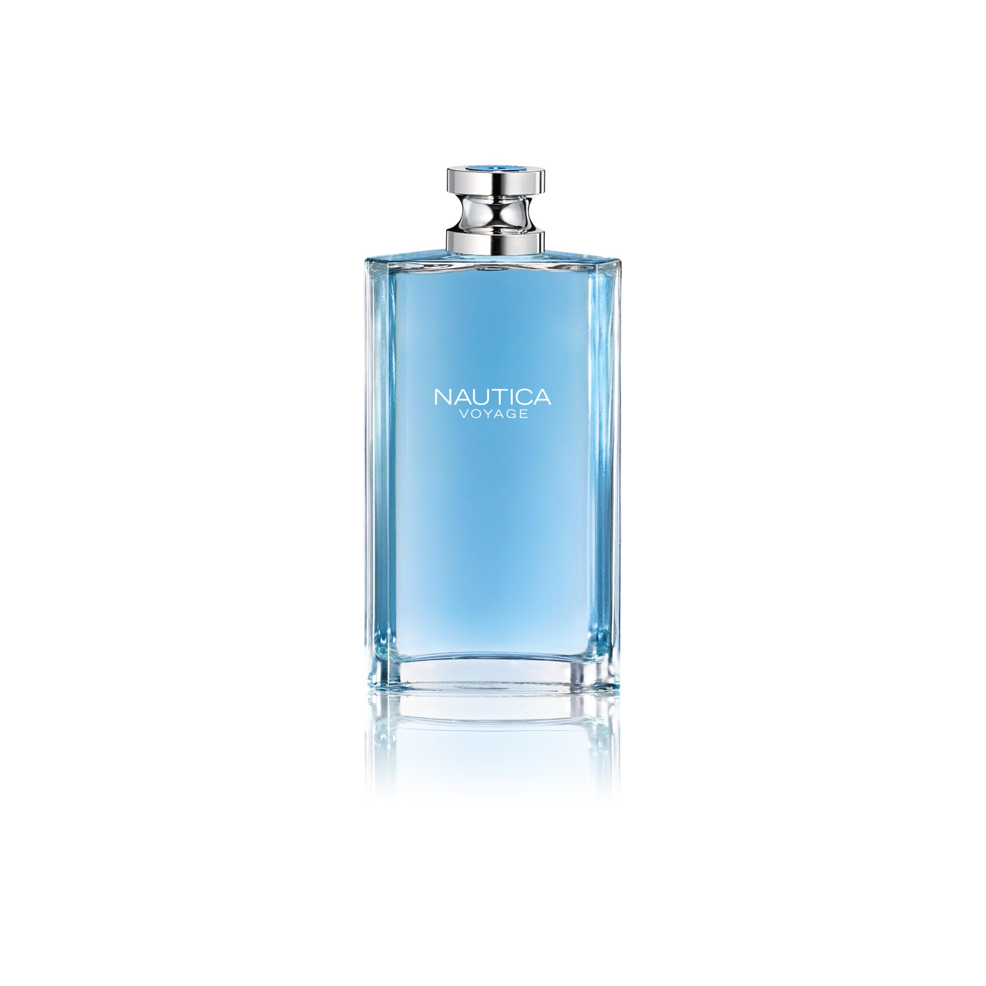 Nautica Voyage, botella frontal: aroma fresco ideal para uso diario.