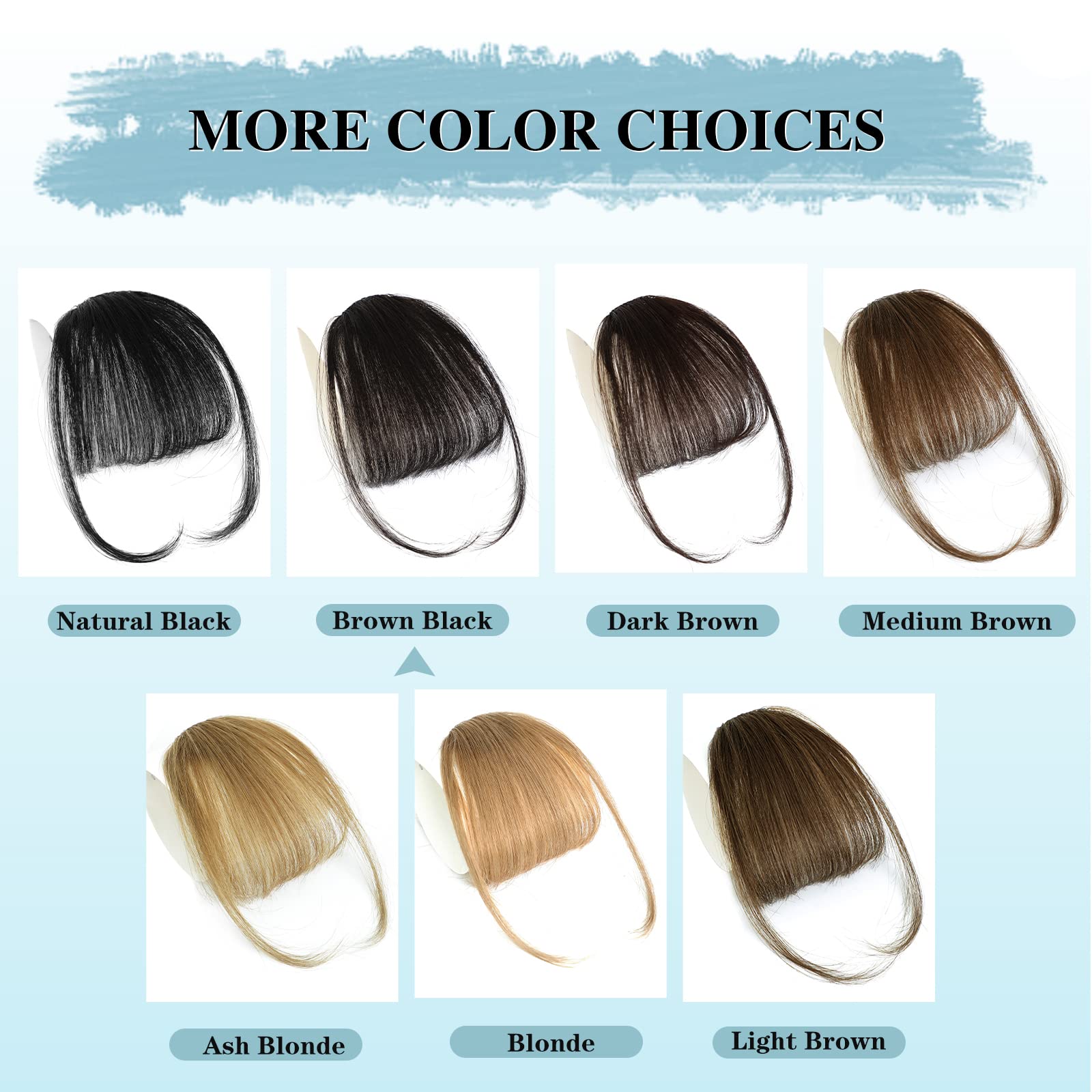 NAYOO flequillo con clip, textura humana: aspecto natural y suave al tacto.
