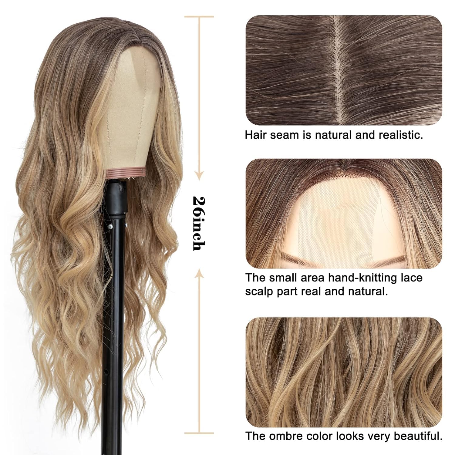 NAYOO Cabello sintético resistente al calor hasta 160 °C para peinados duraderos.