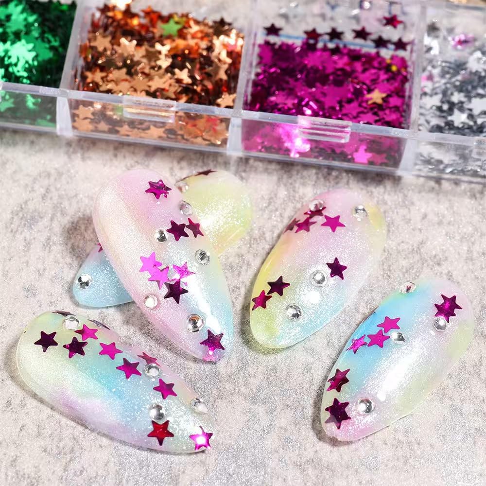 NBNTGH destellos uñas 3D cambio de luz: cambia de color