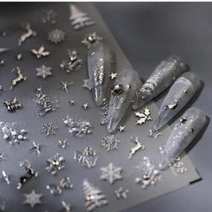 Estampa NBNTGH de uñas Navidad árbol en relieve para diseños temáticos.