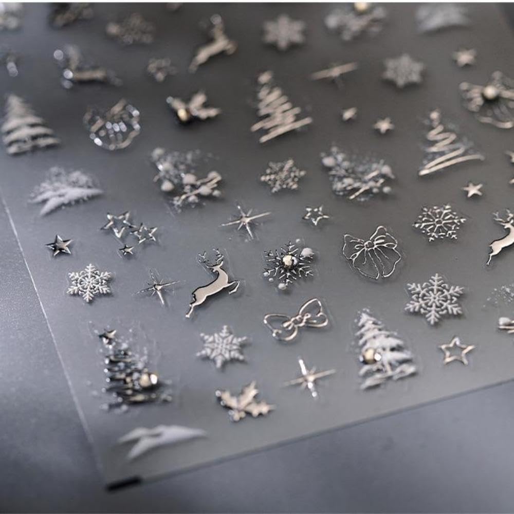 Estampa NBNTGH de uñas Navidad estrella brillante para acabado festivo.