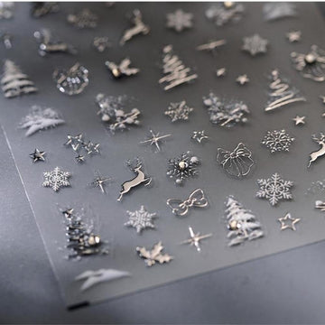 Estampa NBNTGH de uñas Navidad estrella brillante para acabado festivo.