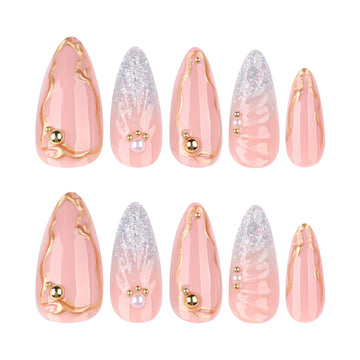 NBNTGH Uñas con efecto ondulado de agua; añade textura suave a la manicura.