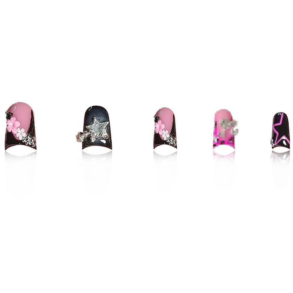 Uñas NBNTGH pato negro para fiestas, adhesivo práctico para resultados rápidos.