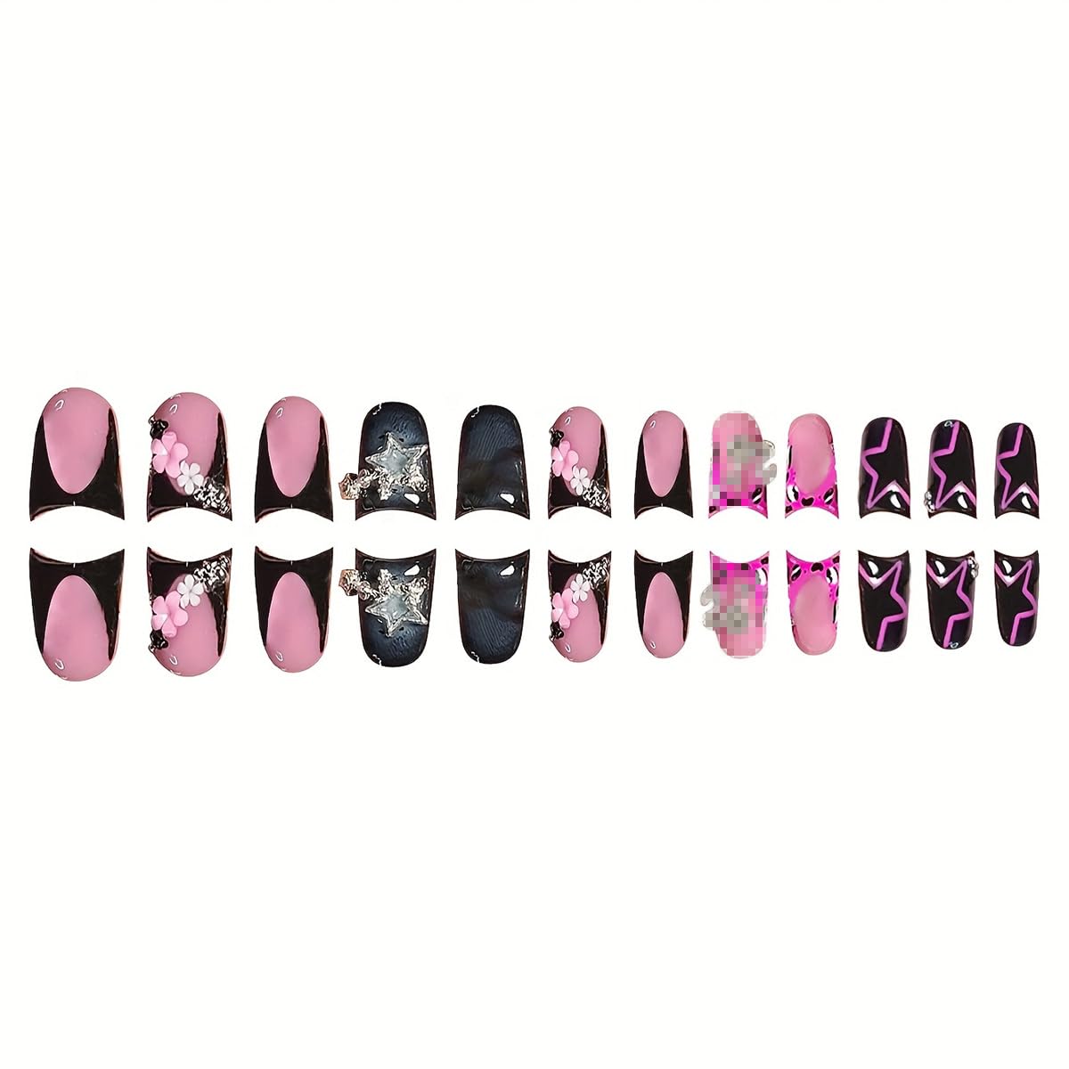 Uñas NBNTGH pato negro con frente francés suave y acabado brillante para uso diario.