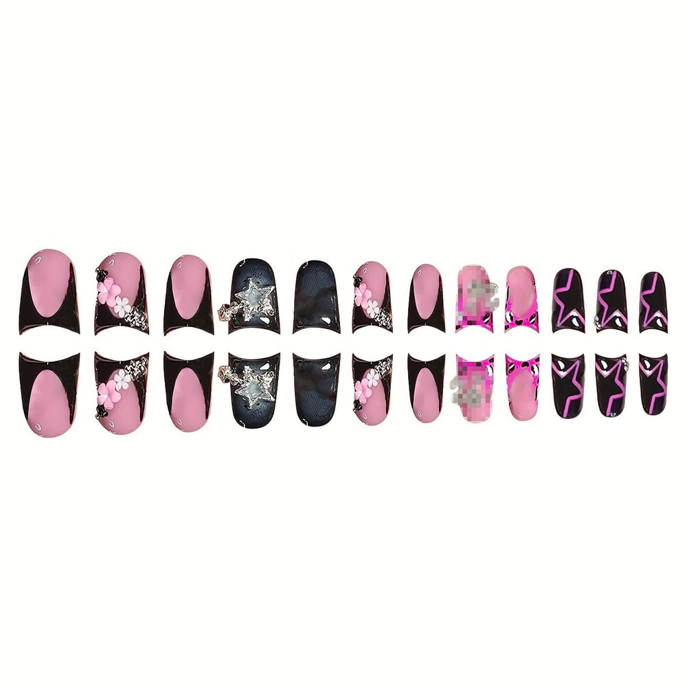 Uñas NBNTGH pato negro con frente francés suave y acabado brillante para uso diario.
