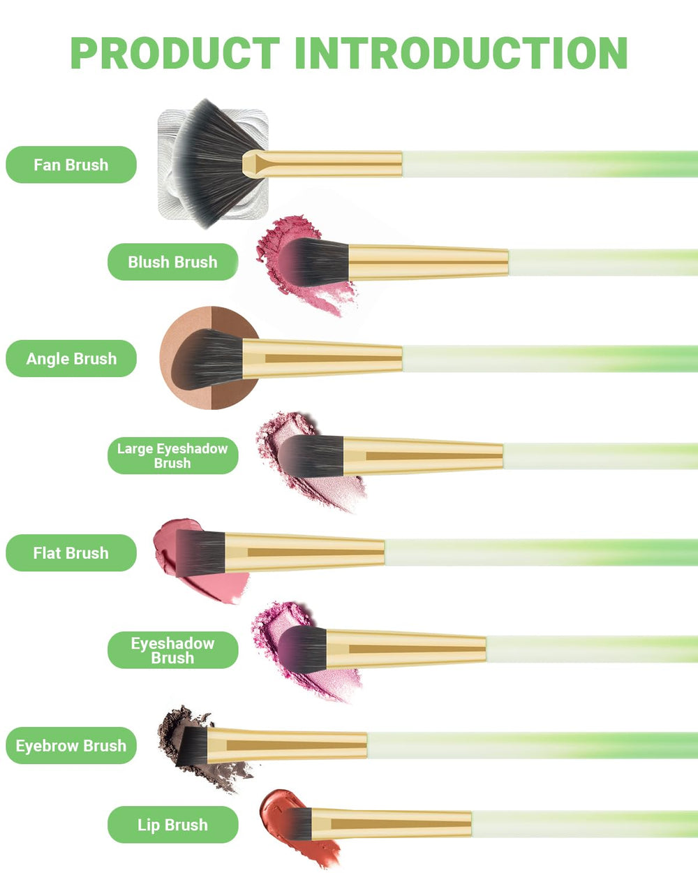 NBPF brilliant brocha sombras ojos, difumina y aplica color con suavidad.