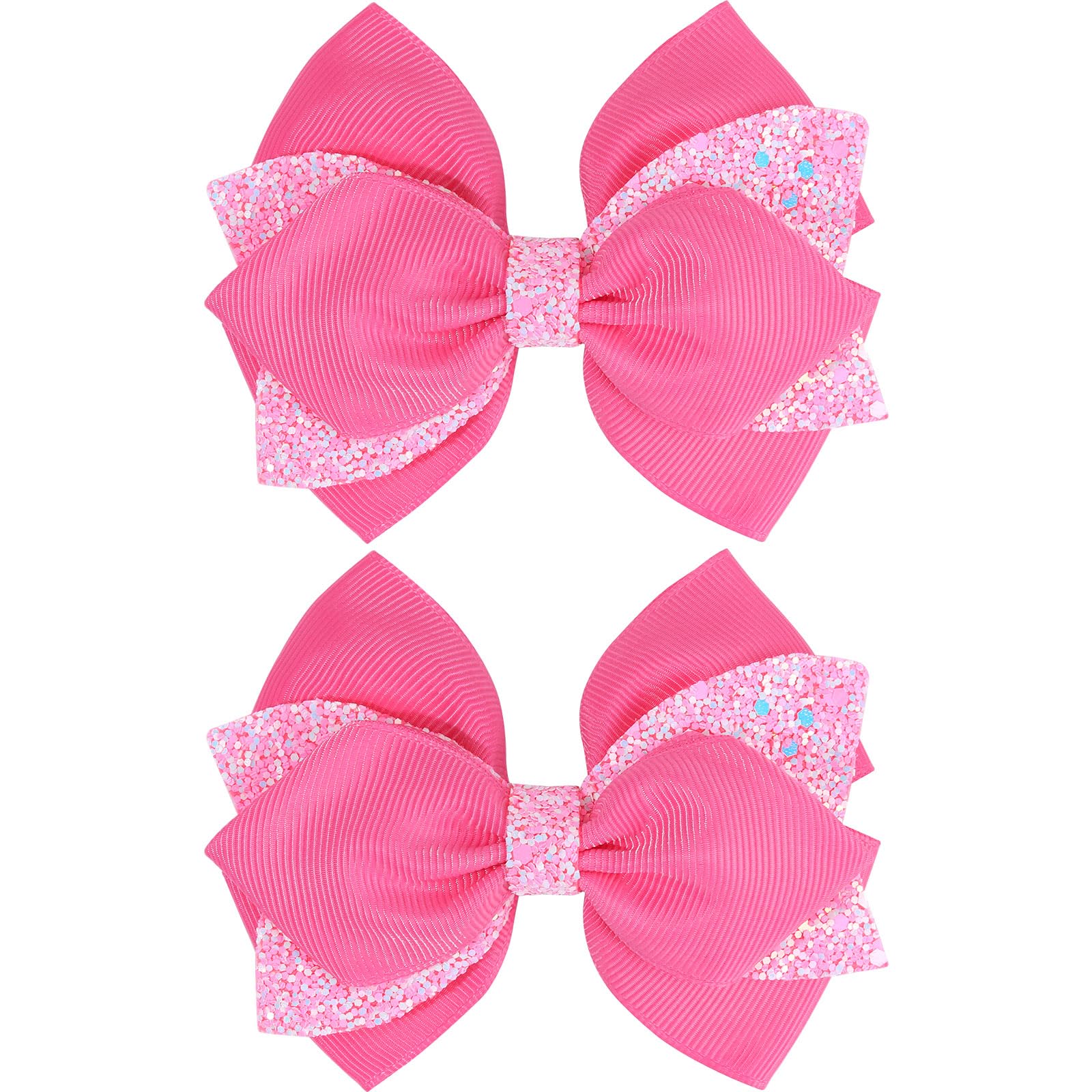 Lazo NCMAMA rosa de 4 pulgadas con brillo y lentejuelas.