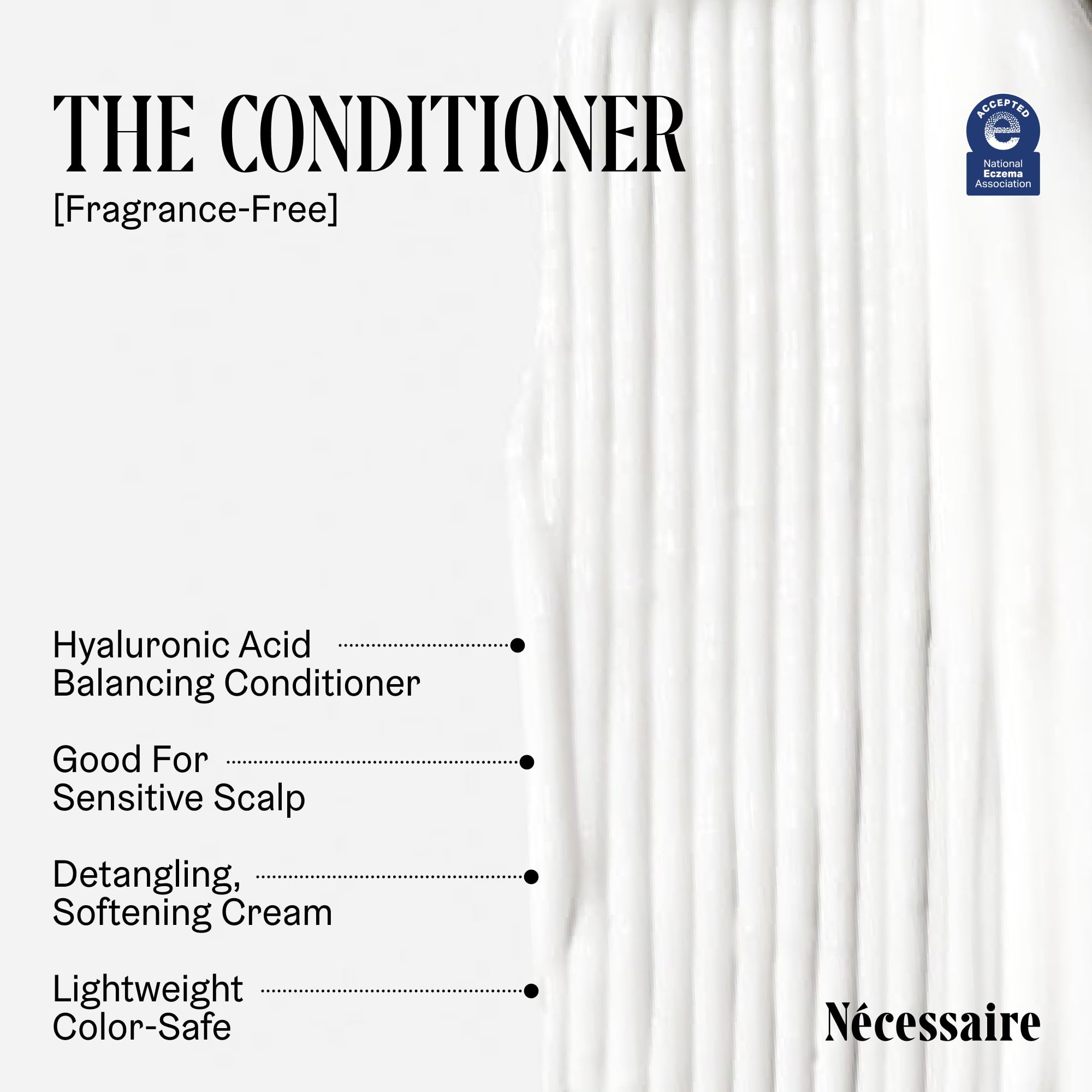 Nécessaire Acondicionador textura cremosa que facilita peinado suave.