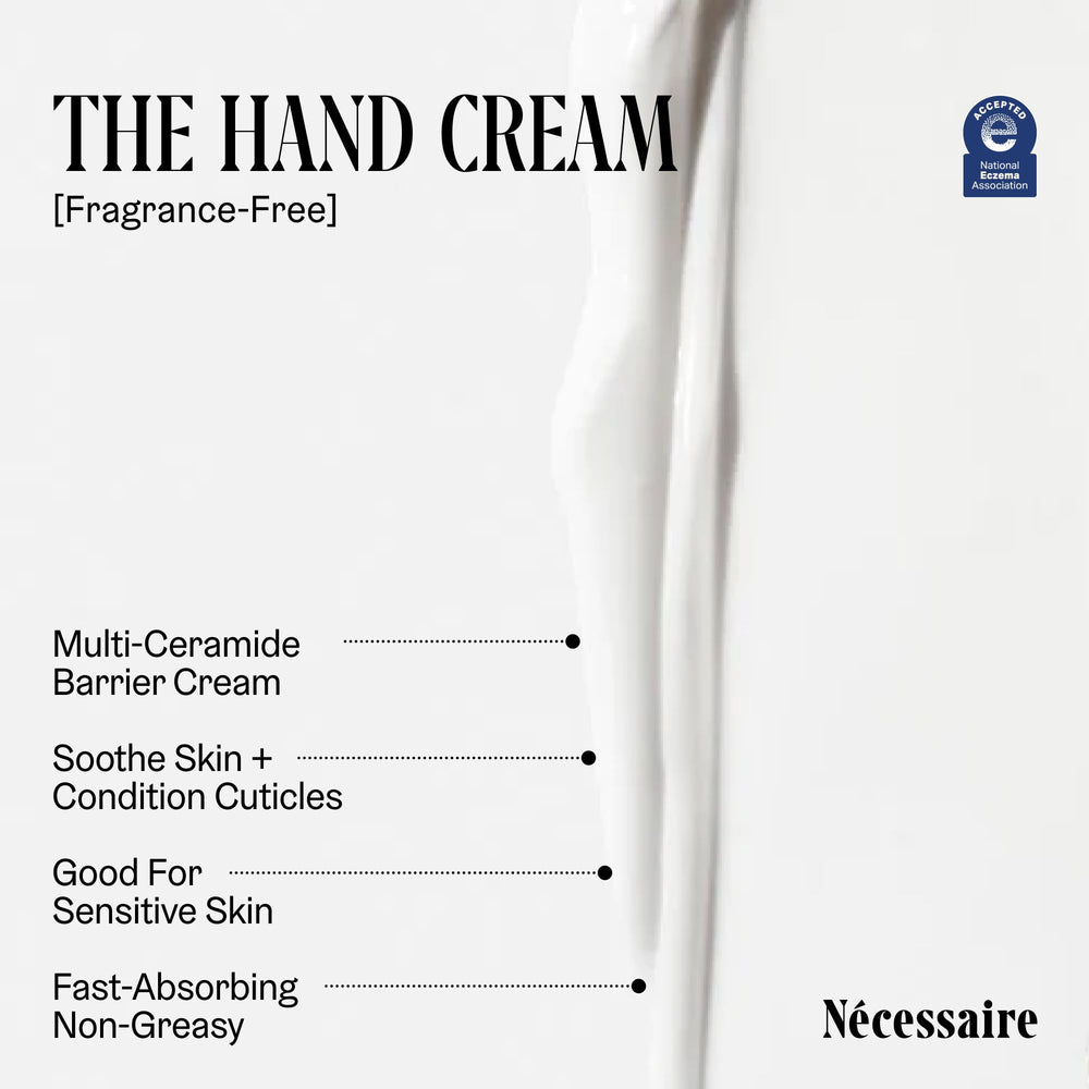 Nécessaire crema de manos: etiqueta sin fragancia para piel sensible.