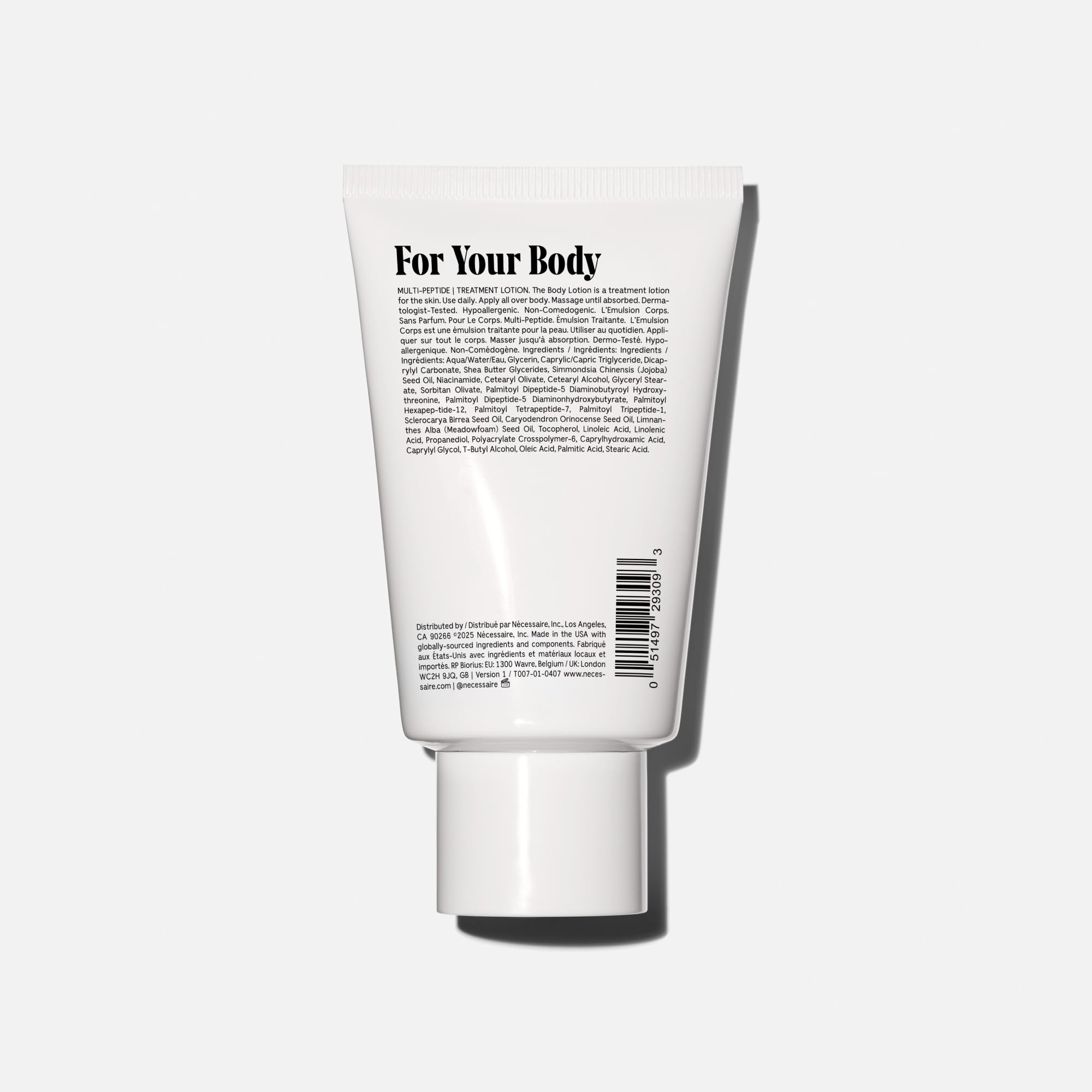 Nécessaire Cuerpo Lotion textura absorbente, sensación ligera al aplicar