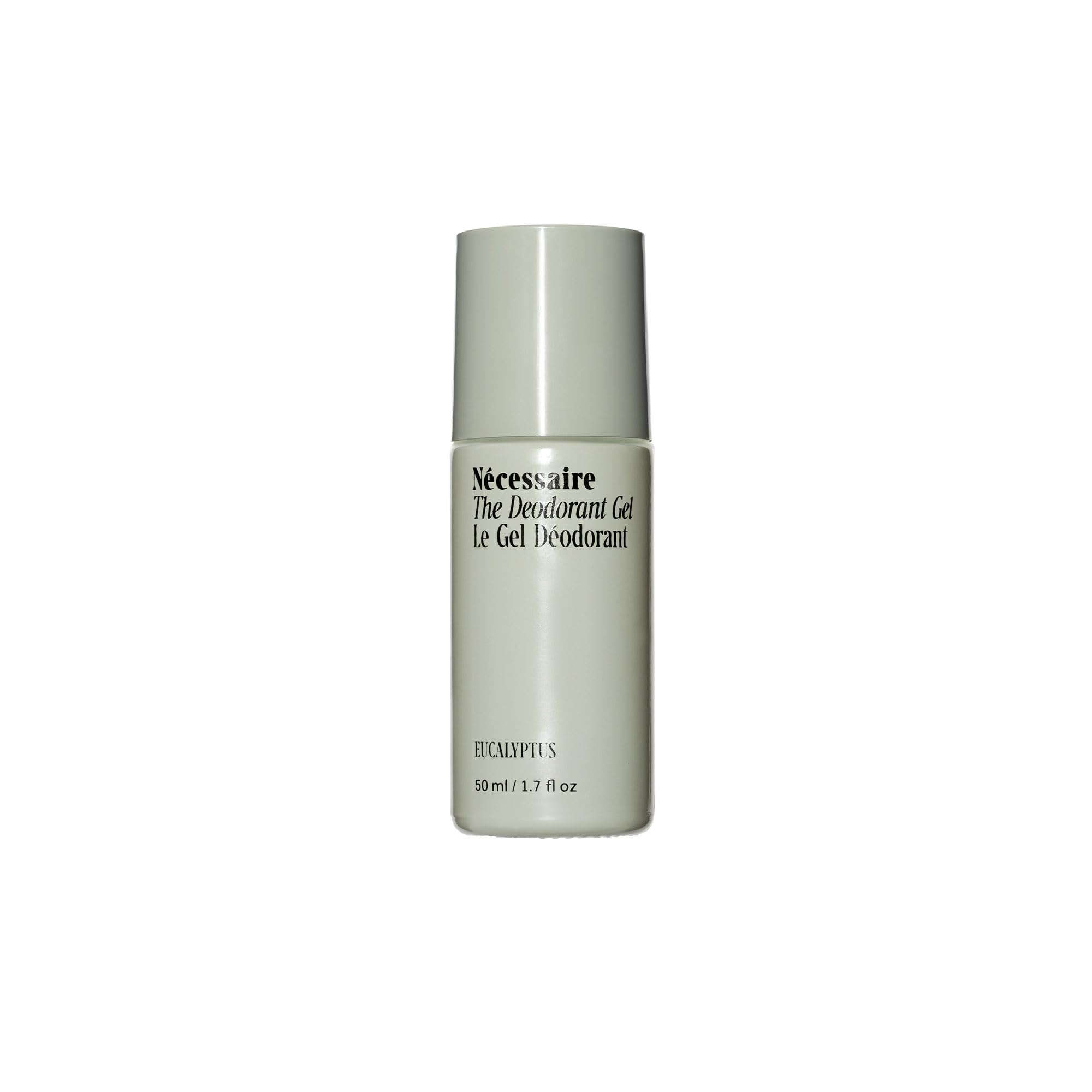 Nécessaire eucalyptus deodorant gel bottle for aluminum-free protection all day.