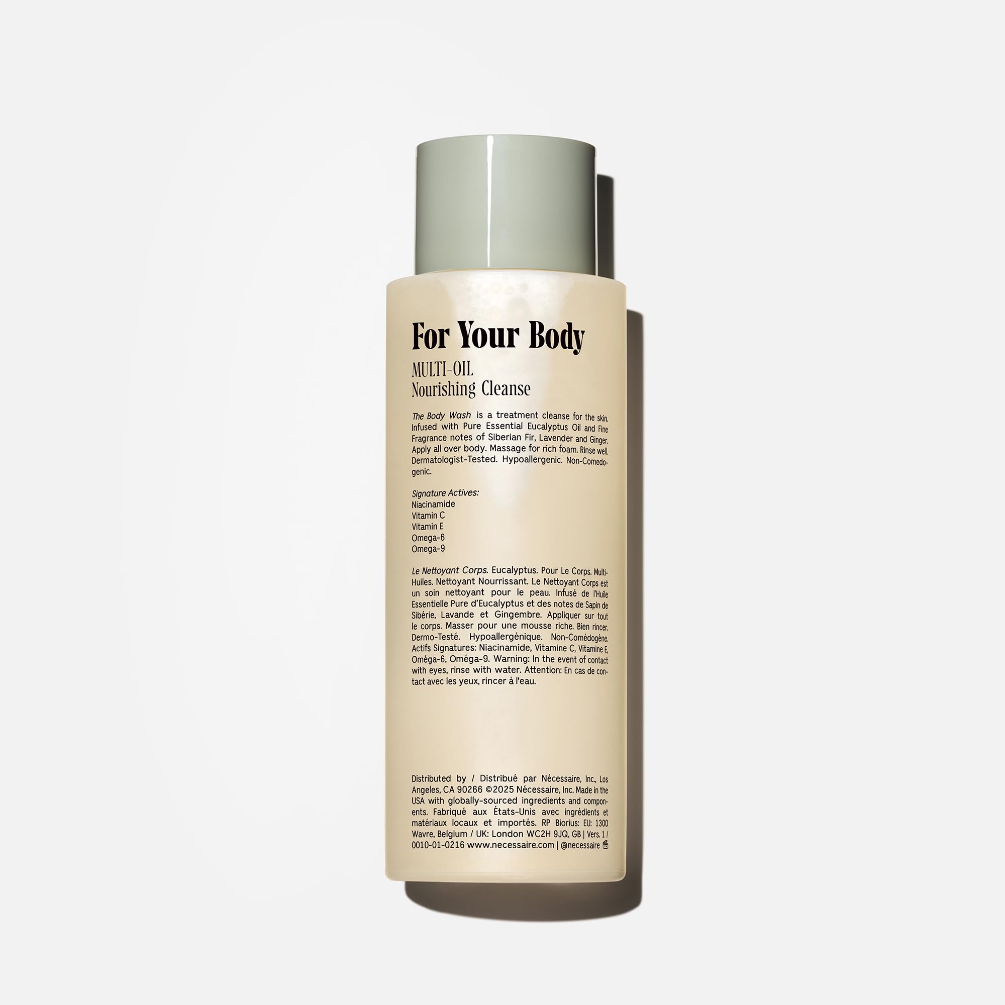 Nécessaire Eucalyptus gel douche mousse parfumée.
