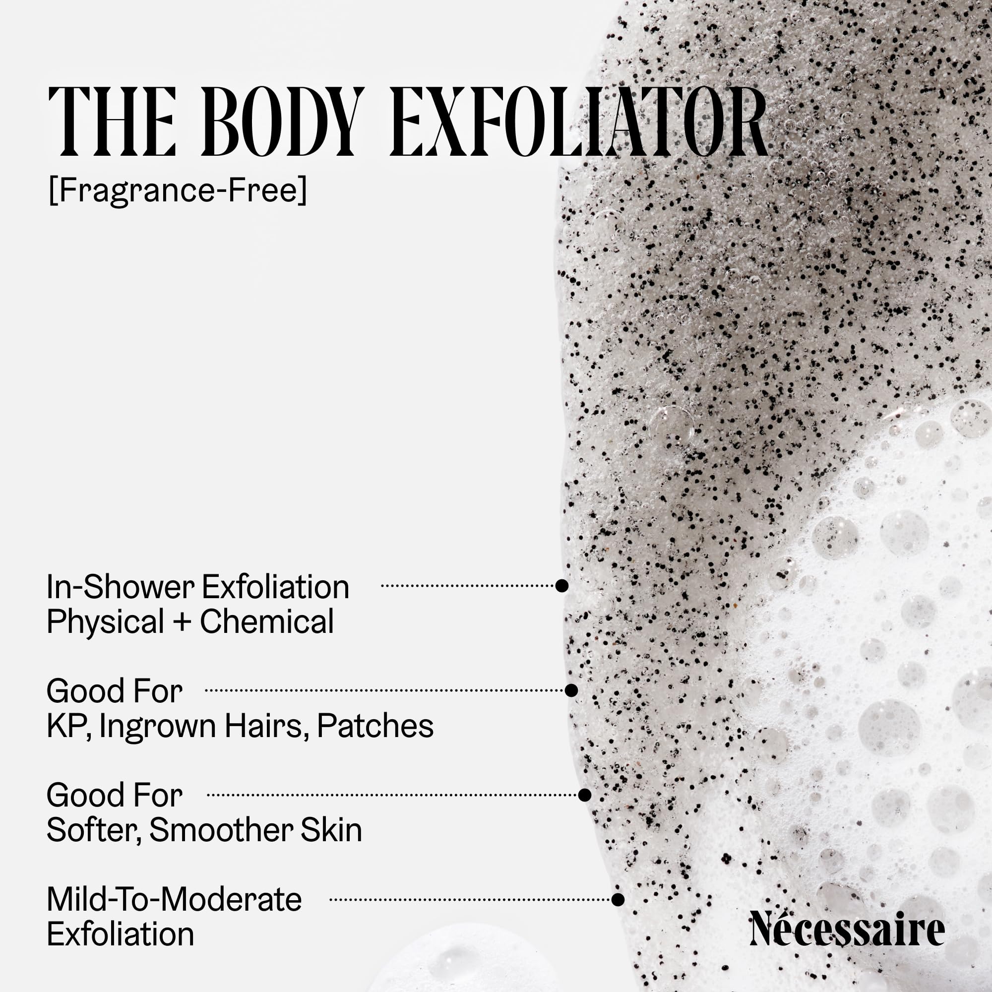 Nécessaire Exfoliante Corporal: textura de piel en proceso de suavizado