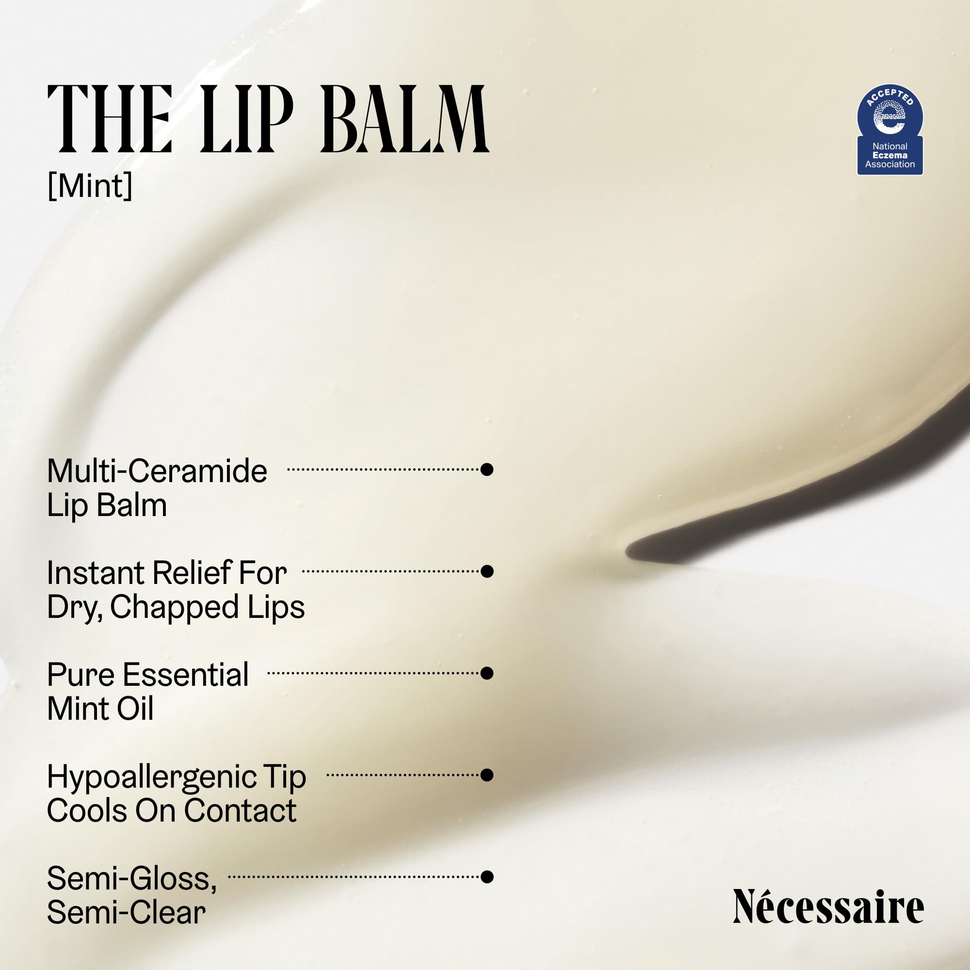 Nécessaire baume à lèvres, texture hydratante grâce à l'acide hyaluronique.