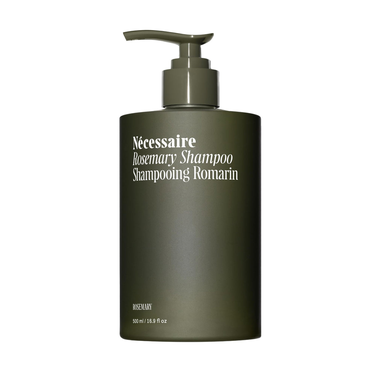 Nécessaire Rosemary Shampoo, botella con dispensador, cuidado diario suave para el cabello.