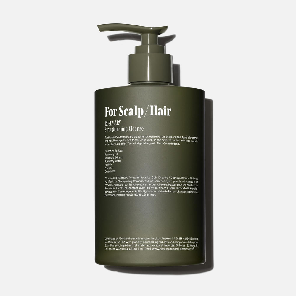 Nécessaire Rosemary Shampoo, ingredientes vegetales para una limpieza suave sin resecar.