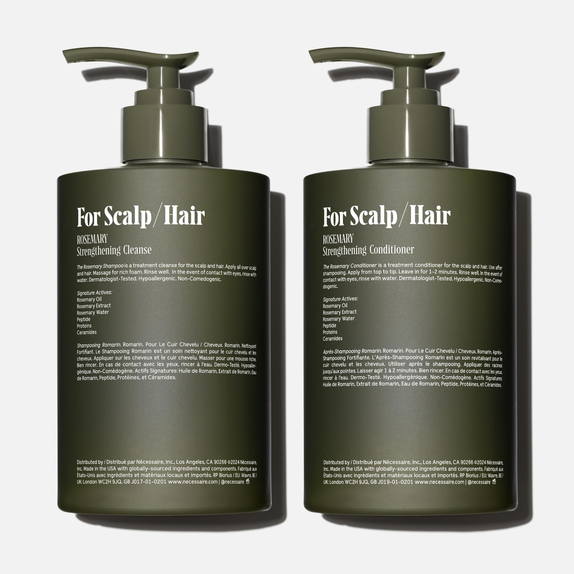 Nécessaire Rosemary Conditioner botella destacada y textura cremosa