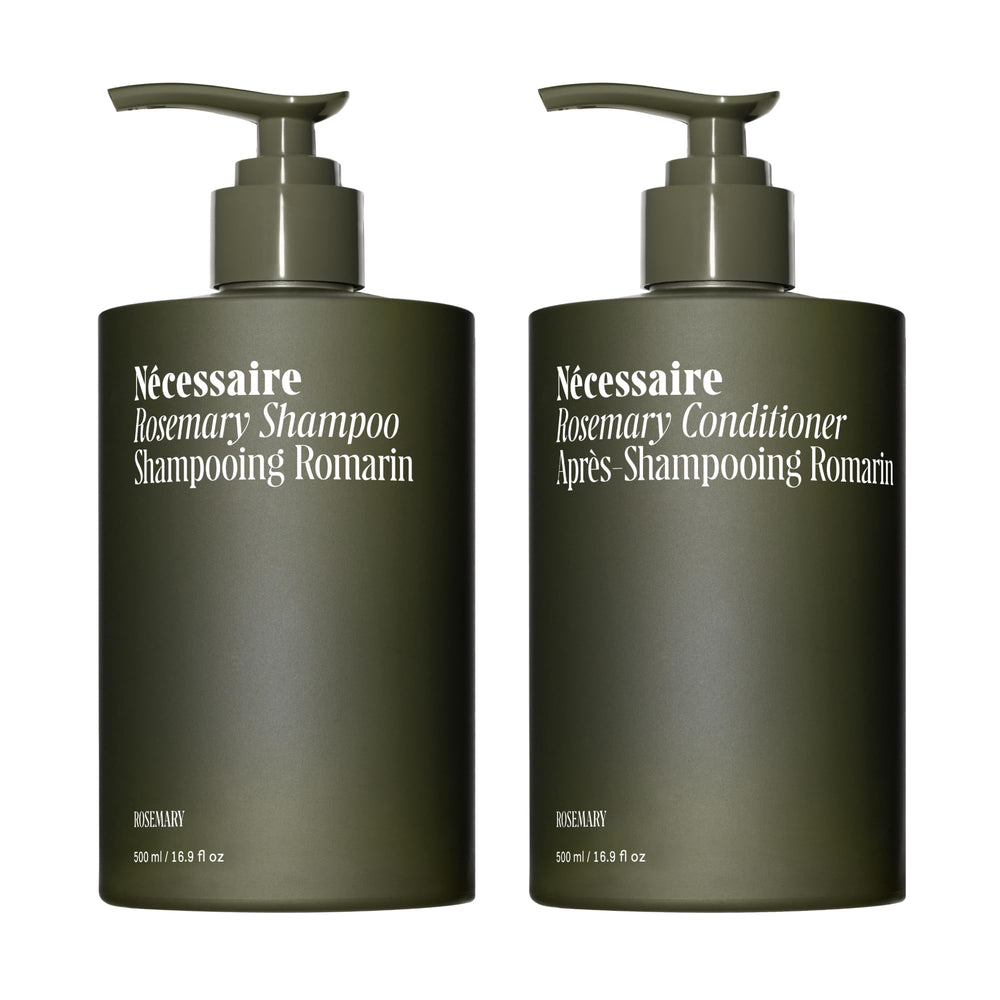 Nécessaire Rosemary Shampoo botella visible con fragancia herbal para uso diario