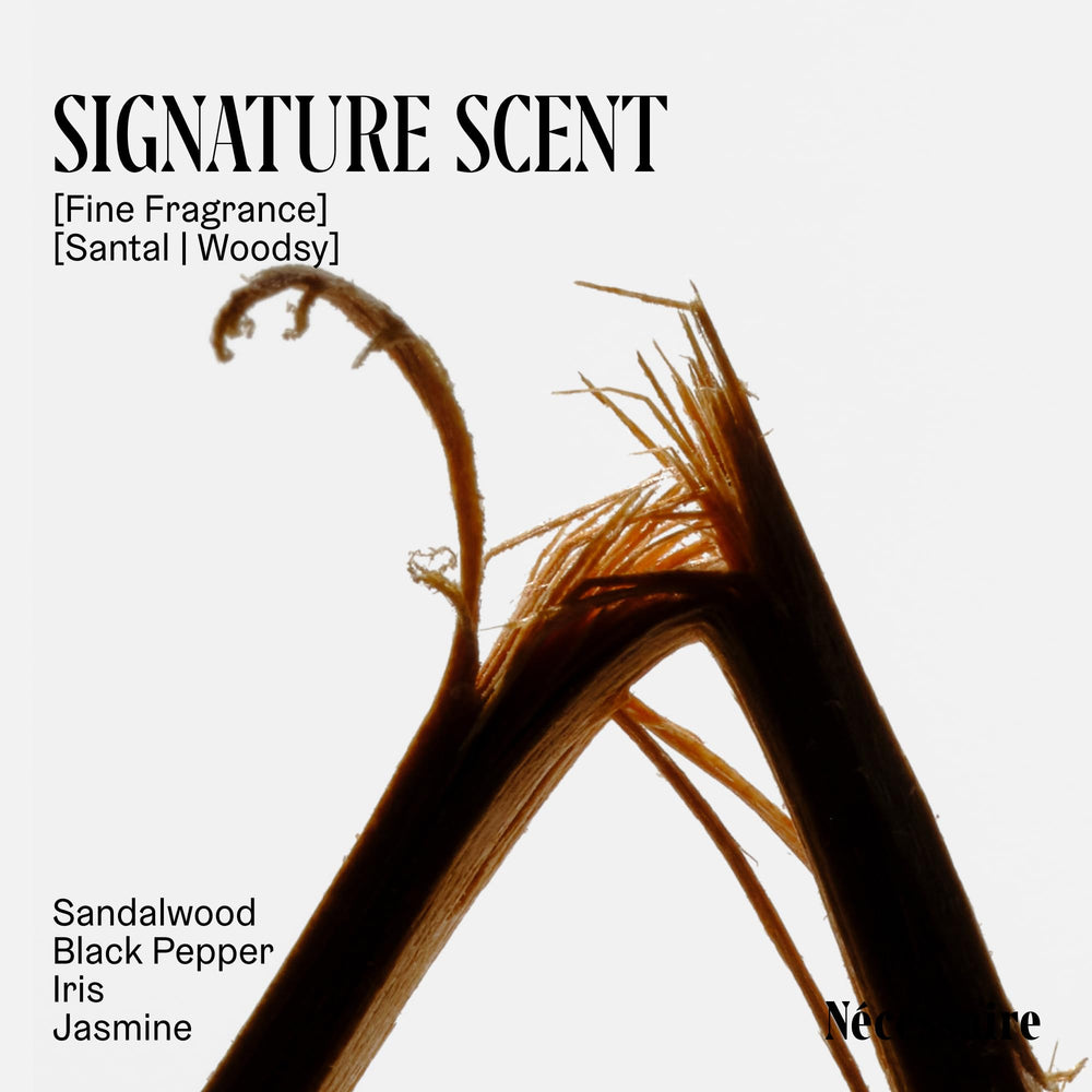 Nécessaire Santal deodorant fragrance notes sandalwood, pepper, iris, jasmine.