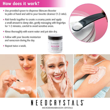 NeedCrystals jar open texture detail emphasizes premium exfoliating crystals
