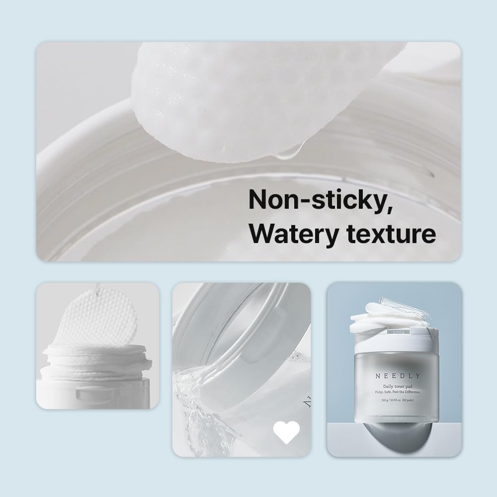 Needly extra-large cotton pad shown saturated with hydrating essence.
