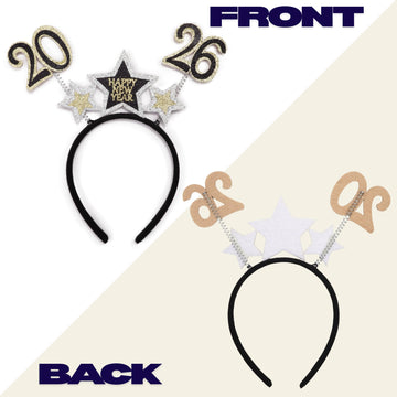 Needzo diadema estrella año nuevo, brillos festivos, perfecta para sesiones de fotos.