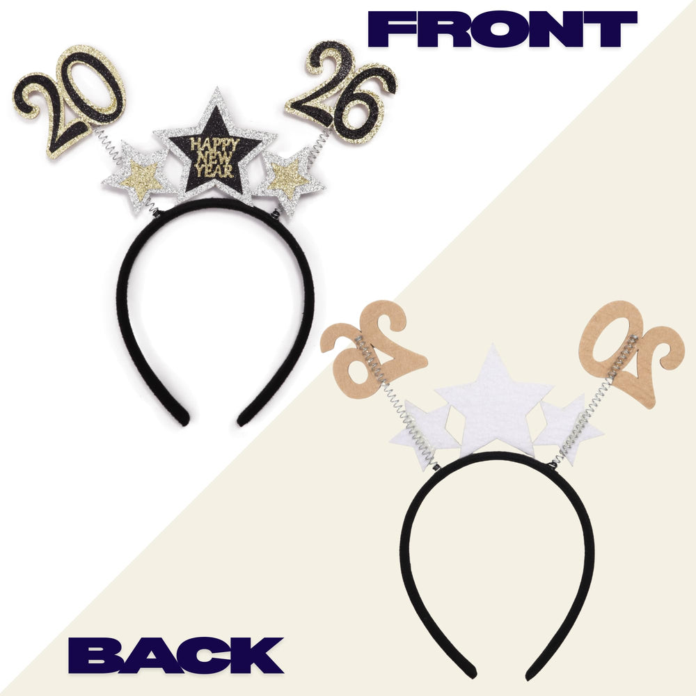 Needzo diadema estrella año nuevo, brillos festivos, perfecta para sesiones de fotos.