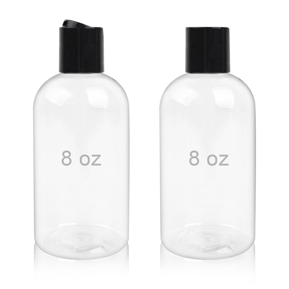Neendohome botellas 8oz transparentes con tapa disco negra para viajes sin fugas