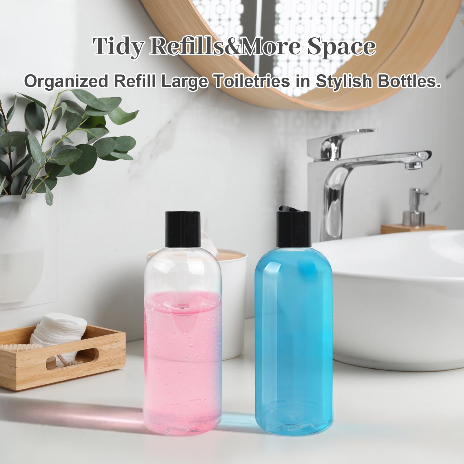Conjunto de 2 botellas Neendohome para viajes, almacenamiento y uso diario sin desperdicio.