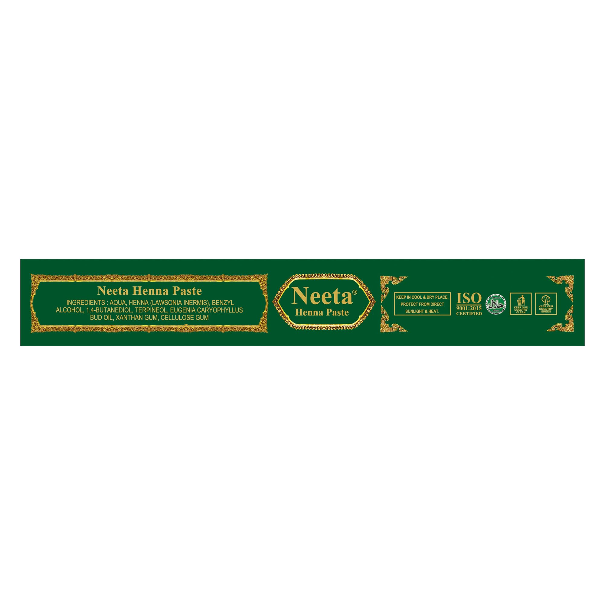 Mezcla de henna Neeta con nilgiri y clavo para aroma natural.